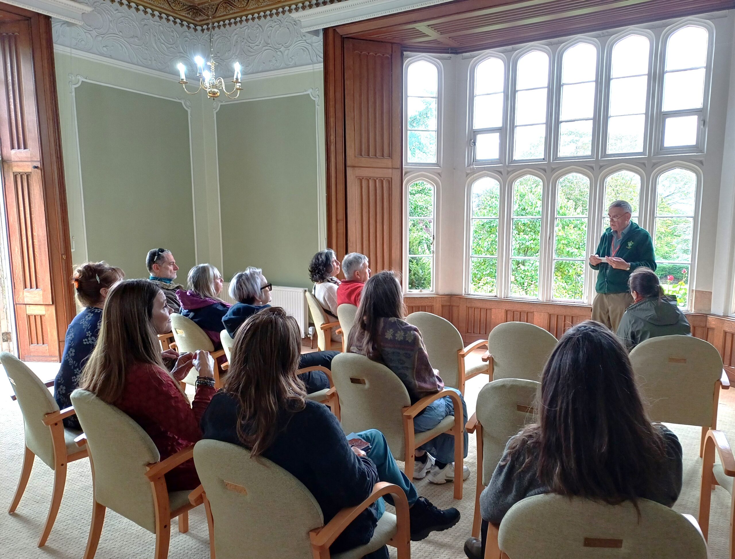 Talk taking place in a historic room at Abbey House