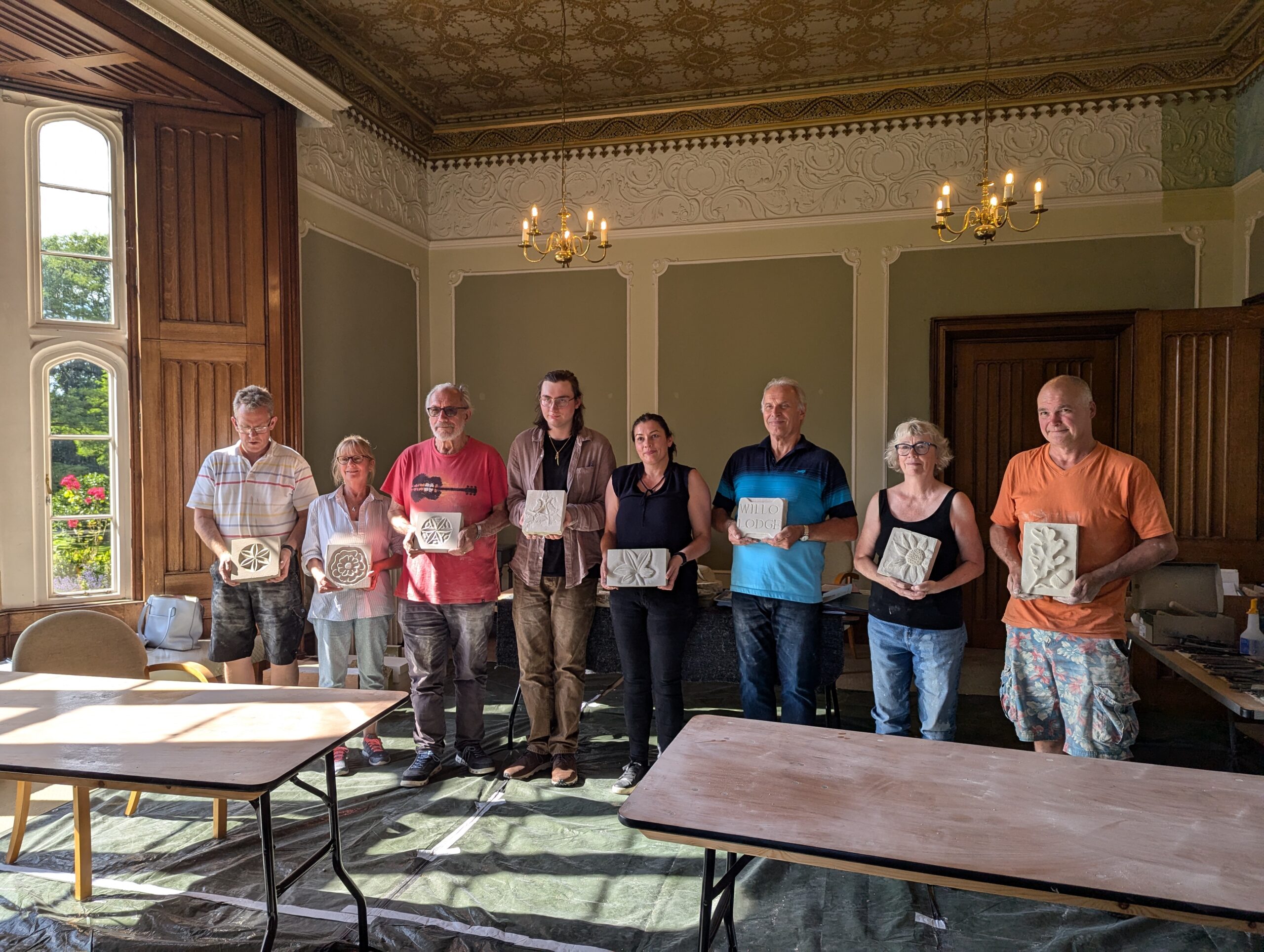 Workshop group in a historic room at Abbey House